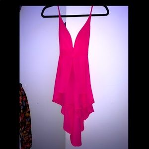 Hot pink romper w/ skirt cape